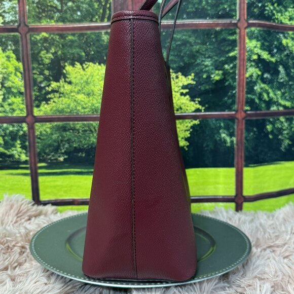 EUC Kate Spade Lori Large Textured Tote- Blackberry w/ COA - Picture 3 of 12